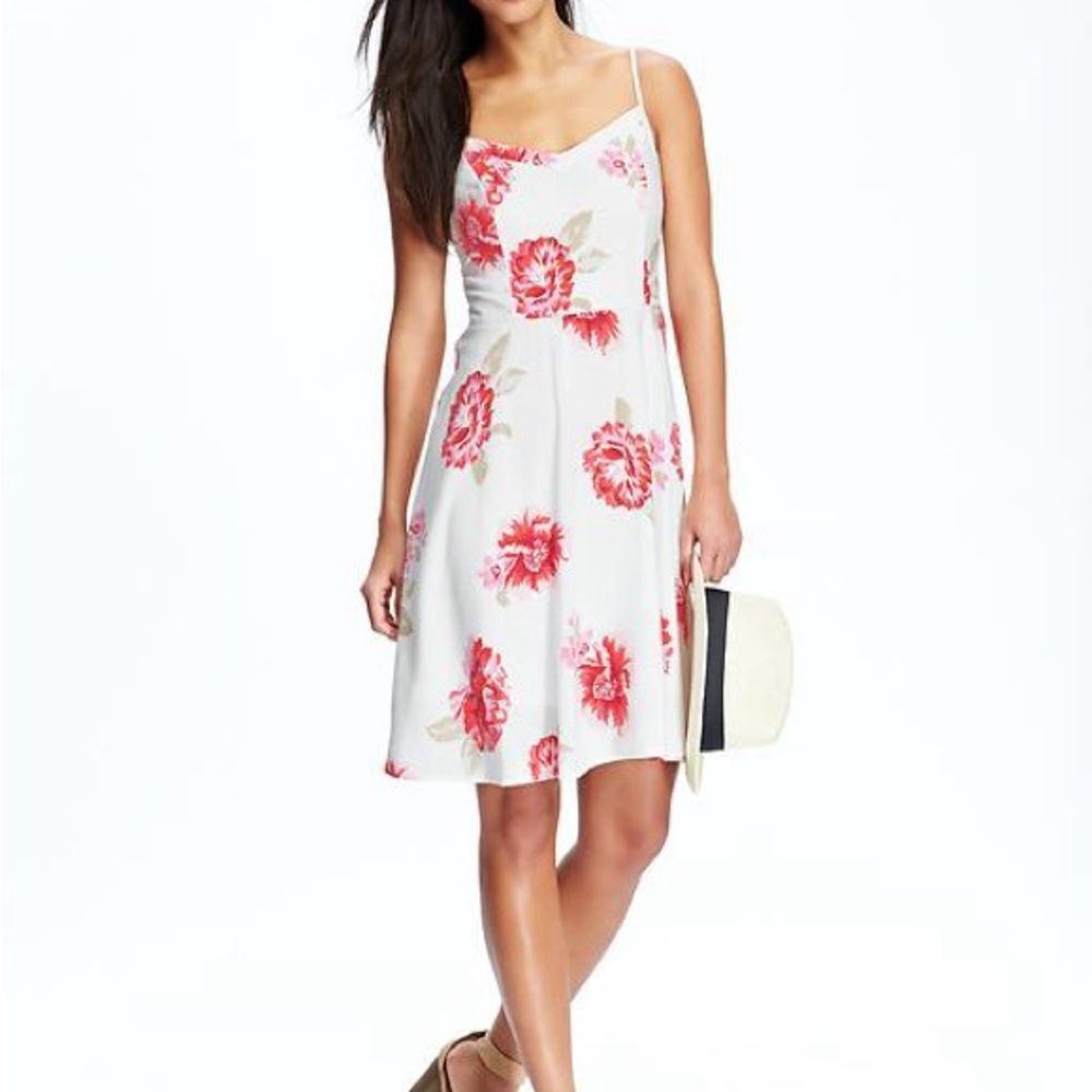 Old Navy Pink and White Floral Dress